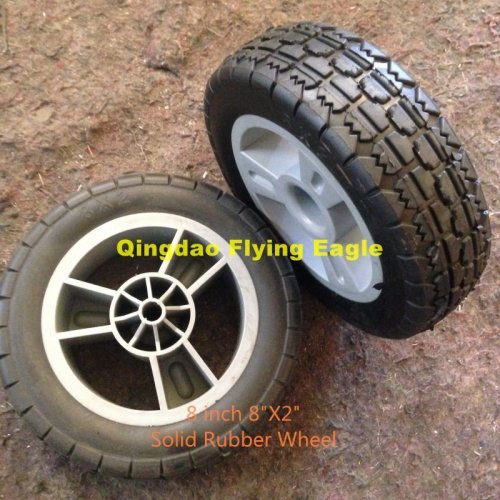 8 Inch 8"X2" Solid Powder Rubber Wheel