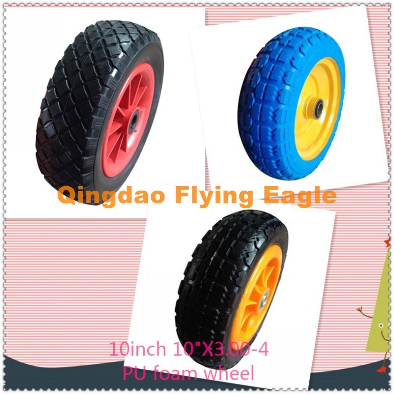 3.00-4 300-4 Flat Free PU Foam Wheel