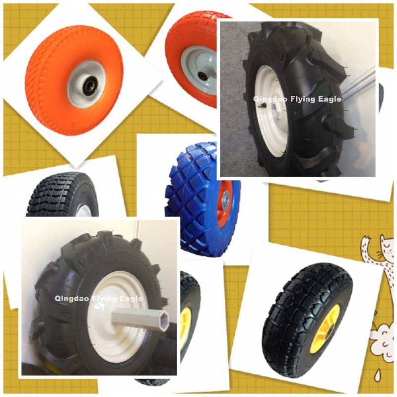4.00-8 Herringbone Pattern Pneumatic Inflatable Rubber Wheel
